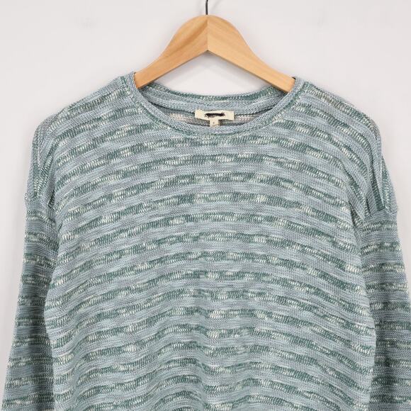 Madewell Crewneck Long Sleeve Knit Tee Stripe Blue Horizon Size Small NWT - Picture 3 of 8
